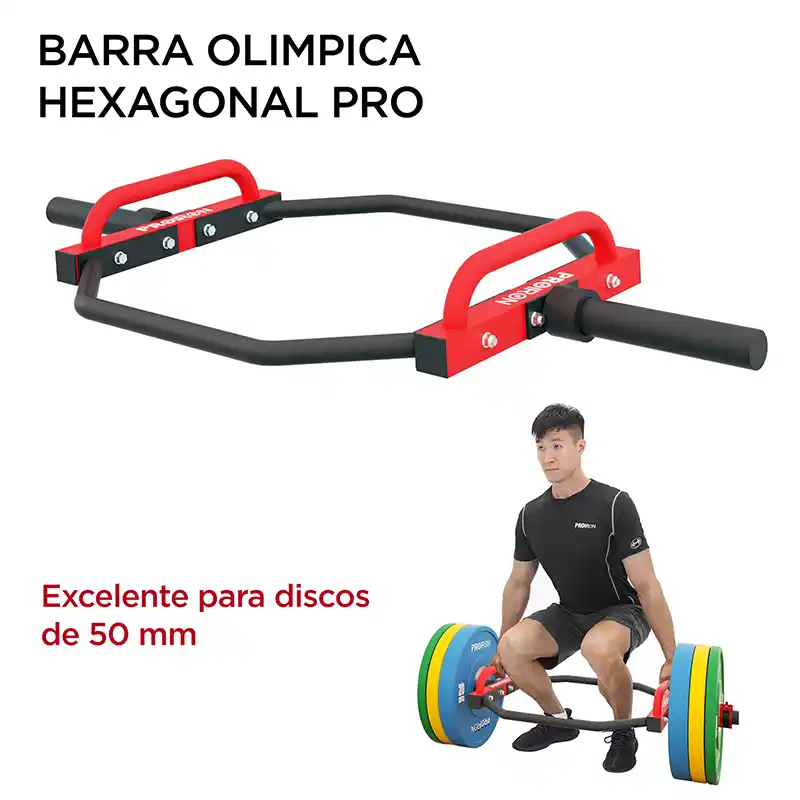 Barra Hexagonal Olímpica PRO 250kg - 50mm - 142cm