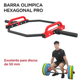 Barra Hexagonal Olímpica PRO 250kg - 50mm - 142cm