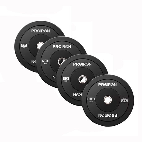 Set de 100KG de Discos Olímpicos Bumpers Negros