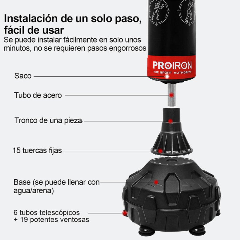 SACO DE BOX INSTRUCTIVO CON PEDESTAL - PROIRON PERU